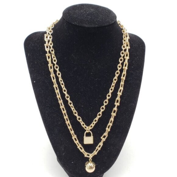 Authentic Louis Vuitton Lock & Key W/ Unbranded Stainless Steel Horse Shoe Chain - Picture 4 of 13